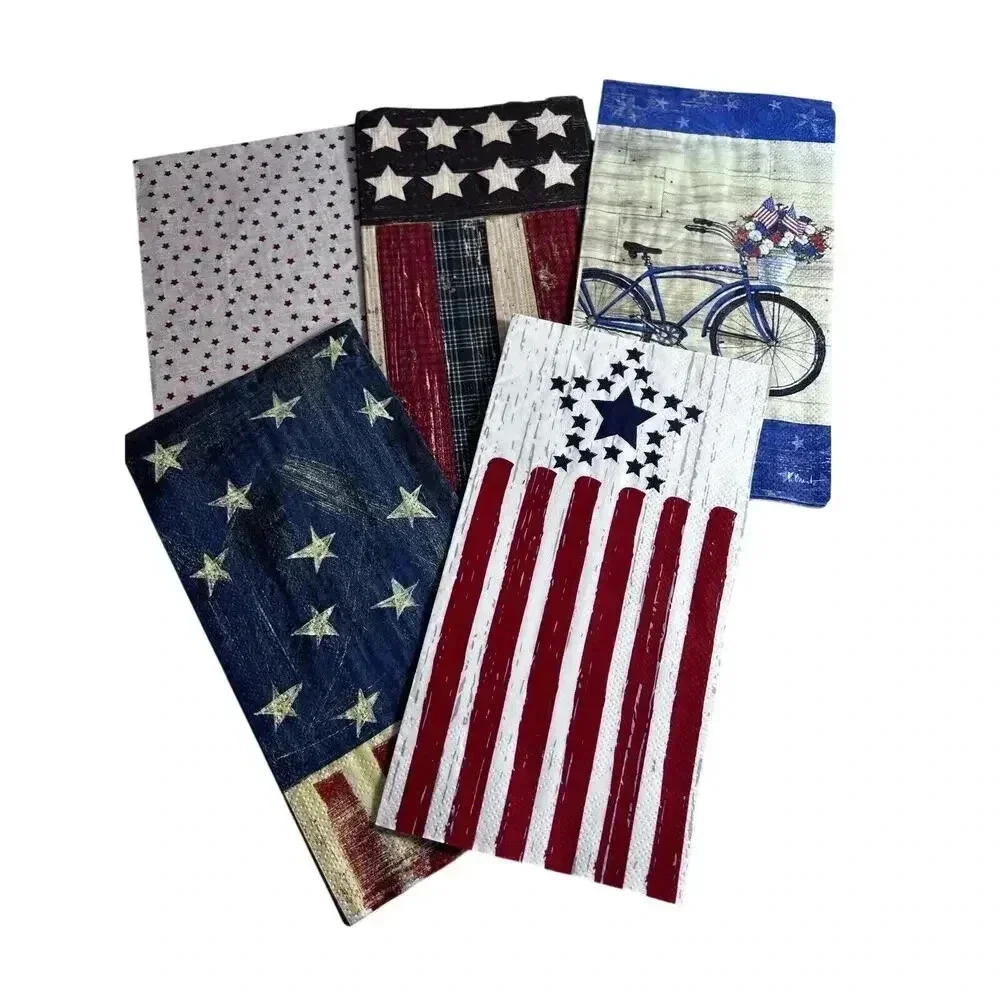 Lot Of Various American Fourth Of July Paper Napkins 3 Ply Americana Patriotic